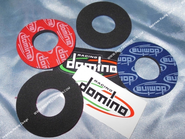 vue Jeu de 2 garnitures de poignée / anneaux en mousse DOMINO rouge, bleu ou jaune au choix