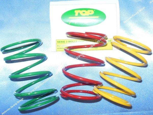vue Jeu de 3 ressorts de poussée TOP PERFORMANCES pour correcteur origine pour APRILIA, DERBI, GILERA, PIAGGIO,...