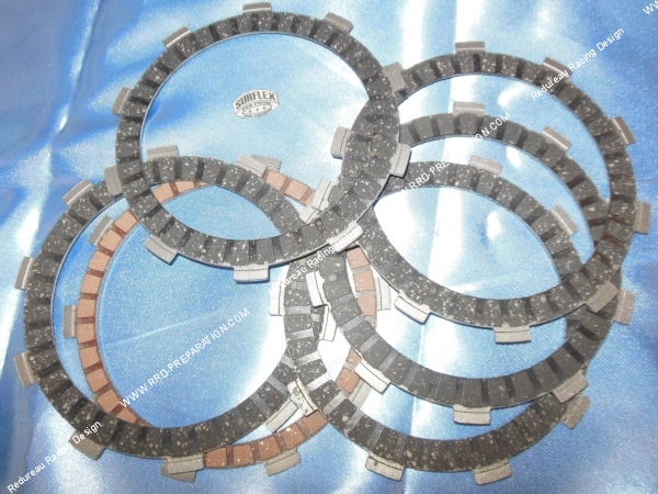 Juego de 5 discos de embrague reforzados SURFLEX para honda 125cc 2 tiempos NSR, NSR RAIDEN, NSR SM, CRM... vue Jeu de 5 disques d'embrayages garnis renforcés SURFLEX pour honda 125cc 2 temps NSR, NSR RAIDEN, NSR SM, CRM...
