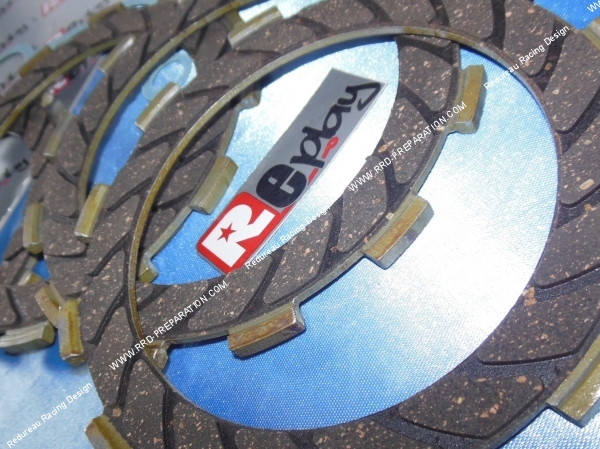 vue Jeu de disques d’embrayage garnis renforcés + joint de carter + spy P2R pour mécaboite moteur DERBI euro 1 & 2