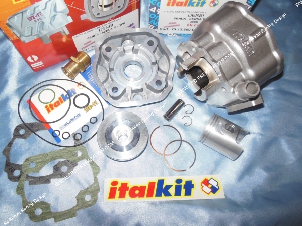 vue Kit 50cc haut moteur Ø39.86mm ITALKIT Racing bi-segment aluminium DERBI euro 1 & 2