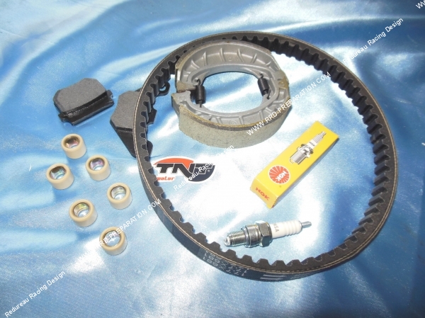 vue Kit de révision, entretien type origine pour scooter TNT Roma 10 pouces moteur GY6 50cc 4 temps