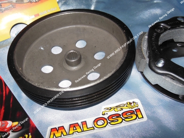 vue Kit embrayage + cloche clutch bell MALOSSI Ø107mm pour scooter Aprilia, Beta, Minarelli vertical,