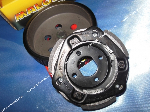 vue Kit embrayage + cloche clutch bell MALOSSI Ø107mm pour scooter Peugeot, Piaggio,...
