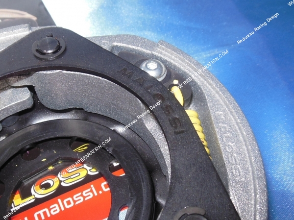 vue logo Embrayage MAXI DELTA CLUTCH MALOSSI MHR pour maxi-scooter 125150180cc BENELLI, ITALJET, MALAGUTI, MBK, YAMAHA...