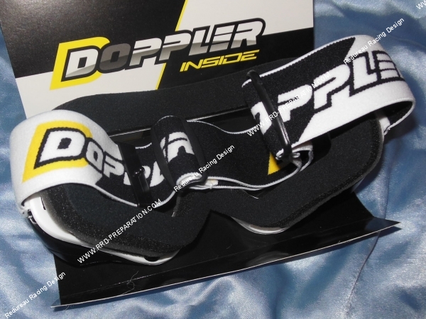vue Lunettes moto-cross DOPPLER écran transparent, noir ou blanc au choix