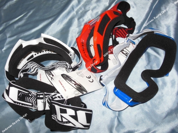 vue Lunettes moto-cross RC écran transparent, blanche, bleu, noir ou rouge