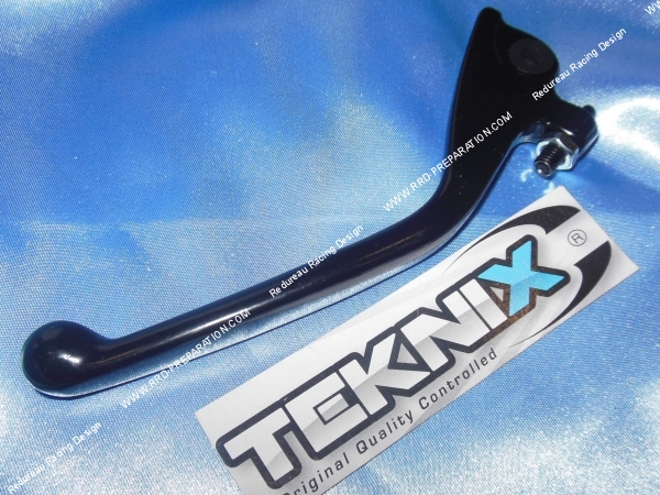 vue Levier de frein avant TEKNIX noir mécaboite RIEJU RS1, MRX, MRX PRO, DERBI GPR, RRX, SPIKE, SMX, SHERCO...