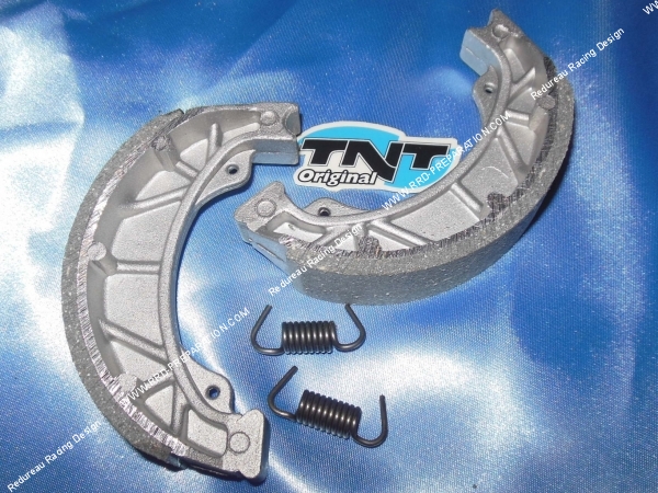 vue Mâchoires de frein arrière et avant TNT ORIGINAL scooter PEUGEOT TREKKER, LUDIX, APRILIA SCARABEO...