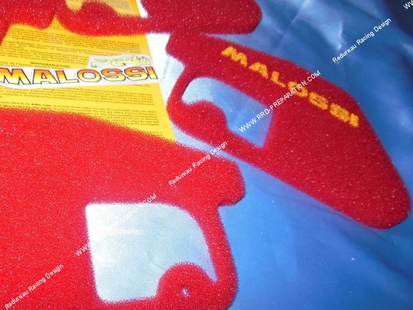 vue Mousse de filtre à air MALOSSI RED SPONGE pour boite à air d'origine scooter minarelli vertical (booster, bw's...)