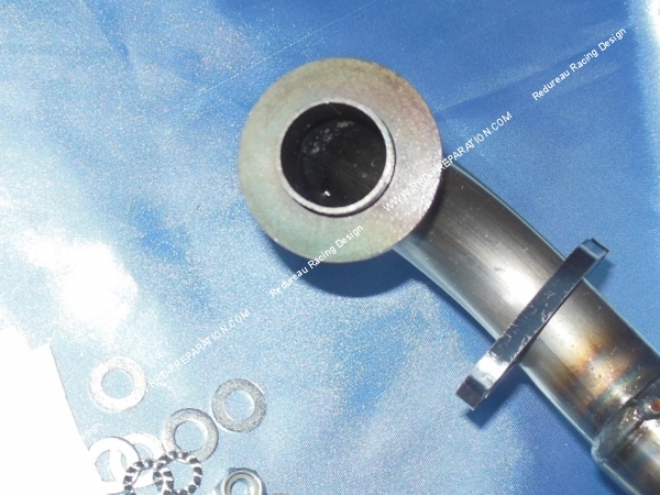 vue attache Pot d' échappement GIANNELLI REVERSE pour scooter moteur PEUGEOT Horizontal Air et Liquide (ludix, speedfight 3, jet force...)