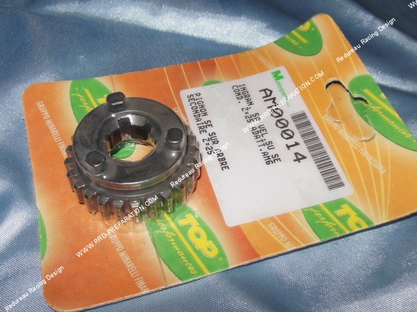 vue Pignon de 5ème sur arbre secondaire 25 dents pour boîte de vitesse MINARELLI AM6 (taille origine)