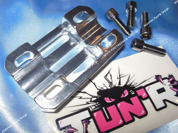 vue Pontet, fixation sur guidon (4 vis entraxes de 62 à 72mm)TUN'R aluminium pour moto, cyclomoteur... bleu, carbone ou argent