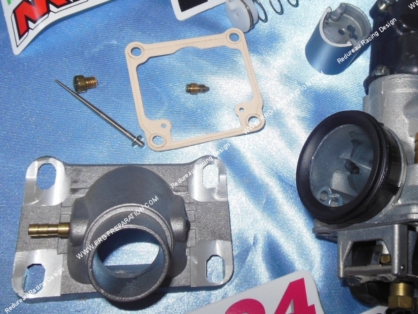 vue pipe admission Kit carburation MALOSSI PHBG Ø21mm AS (rigide) avec pipe, joints... pour moto HONDA MT, MB, MTX 50...