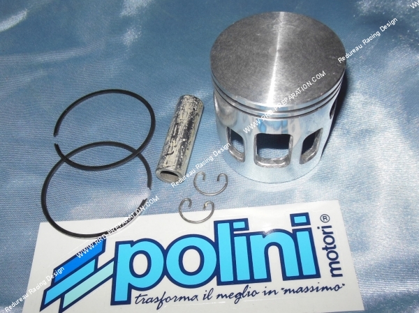 vue Piston Ø47mm bi-segment POLINI pour kit 70cc fonte minarelli RV3, RV4, RV5, RV6, RV