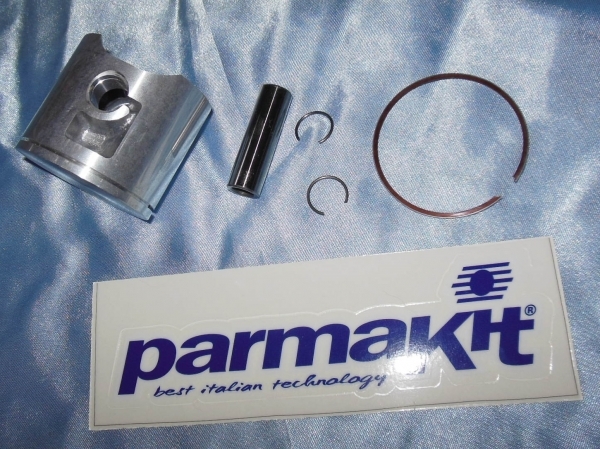 vue Piston mono segment PARMAKIT by VERTEX Ø50mm axe 12mm pour kit 80cc PARMAKIT aluminium DERBI euro 1  2 & 3