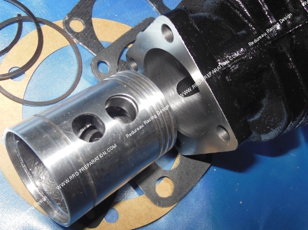 vue piston entrant Cylindre  piston 50cc sans culasse Ø39mm TEKNIX Type origine fonte pour SOLEX