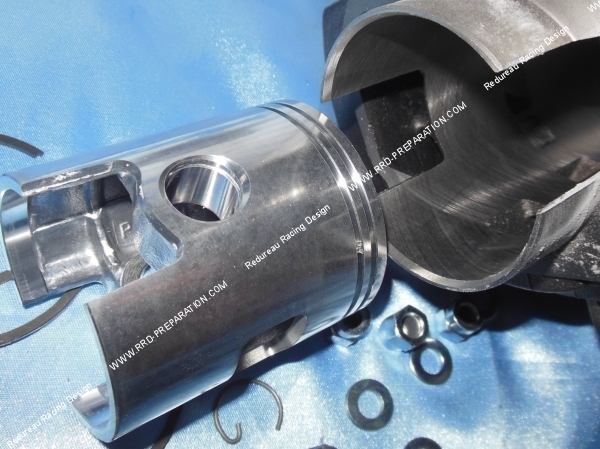 vue piston entrant Kit haut moteur 130cc Ø57mm avec culasse POLINI Racing fonte scooter VESPA ET3, ETS, PK... 125cc 2 temps