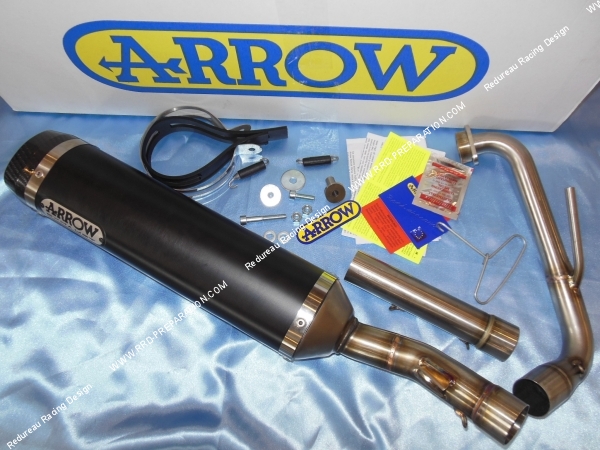 vue Pot d' échappement complet ARROW Racing pour moto YAMAHA YZF-R 125 de 2008 à 2013 125cc 4 temps