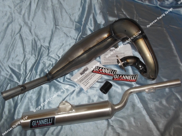 vue Pot d'échappement GIANNELLI pour YAMAHA TDR 125cc 2 temps moteur 4FU 1998 à 2001