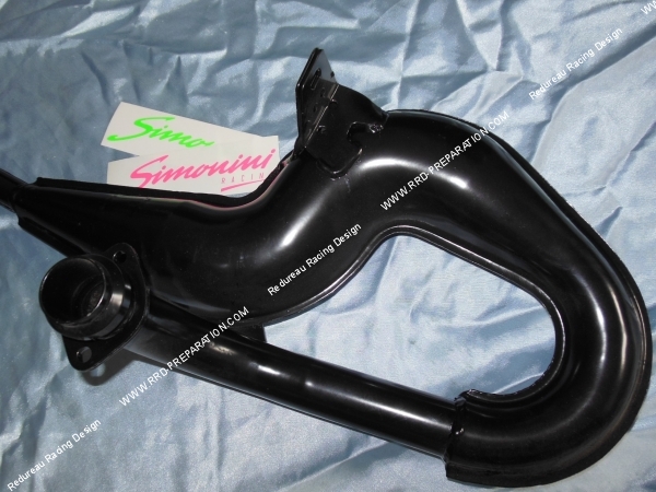vue Pot d’échappement SIMONINI Racing pour PIAGGIO VESPA ET5 125cc chomé ou noir silencieux alu ou carbone