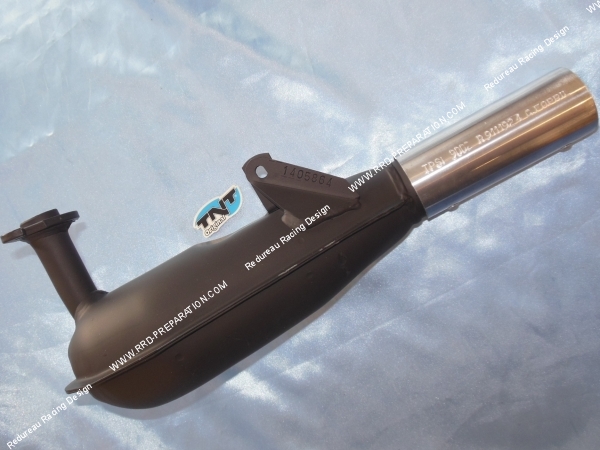 vue Pot d'échappement TNT ORIGINAL COBRA 3 pour PEUGEOT 103 fixation à 2 vis (bride)