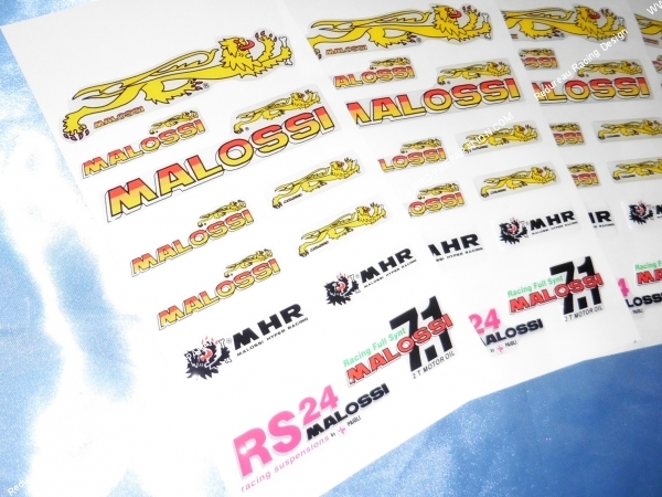 vue Planche d'autocollants MALOSSI pvc assortis