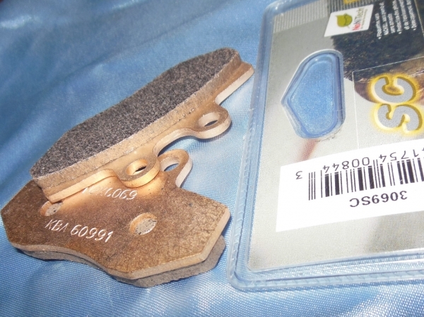 vue Plaquettes de frein CL BRAKES 3069 SC pour mécaboites SHERCO 50cc ENDURO, SUPERMOTARD...
