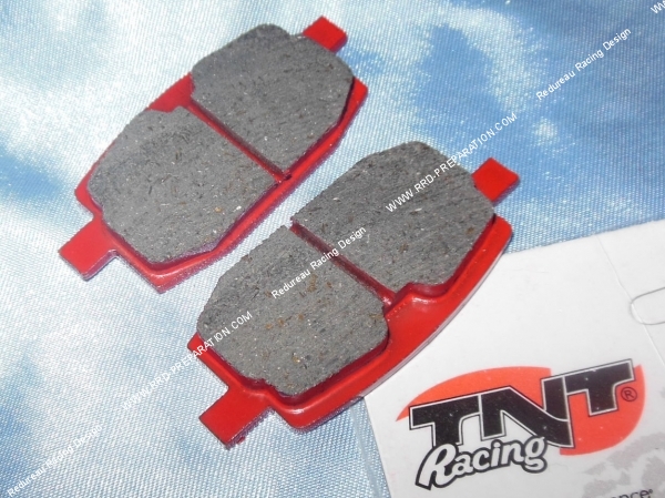 vue Plaquettes de frein TNT Racing avant pour scooter chinois GY6, MBK Booster 100cc, TNT Roma
