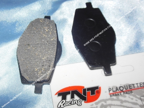 vue Plaquettes de frein TNT Racing PL15 arrière pour mécaboite MBK X-POWER et YAMAHA TZR