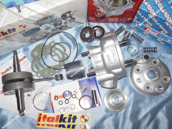 vue Pack ITALKIT Racing 80cc Ø48mm pour mécaboite moteur minarelli am6