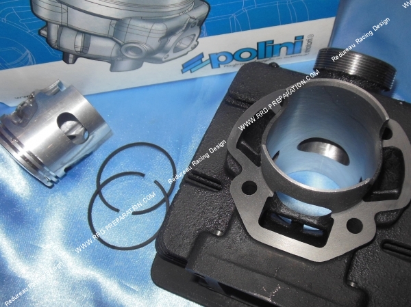 vue préparation Kit 65cc Ø45mm POLINI fonte pour moto MBK ZX, YAMAHA RD, TY, DT, MX... 50cc