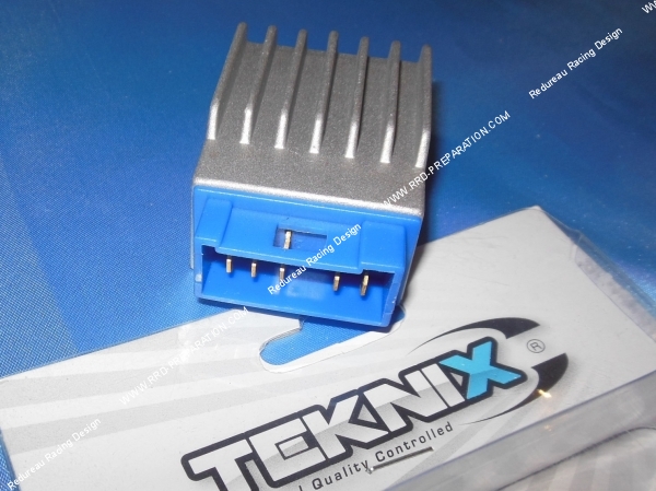 vue Régulateur de tension TEKNIX 5 fiches pour allumage DERBI type DUCATI avant 2008 (bleu)