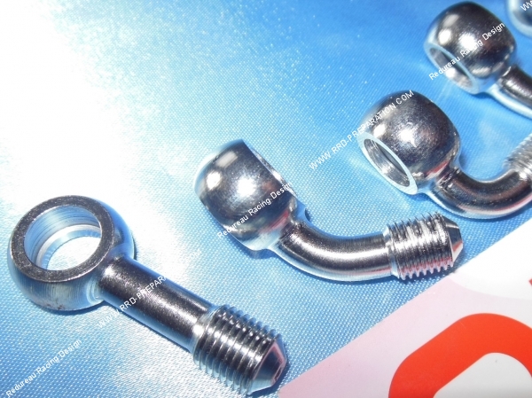 vue Raccord pour durite de frein P2R universel renforcée pour scooter, moto, mécaboite, cyclomoteur... angle d'inclinaison aux choix