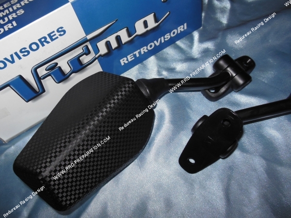 vue Rétroviseur VICMA type origine pour MBK X-POWER, YAMAHA TZR 50cc gauche ou droit au choix, couleur carbone