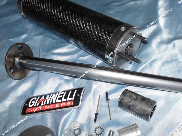 vue Silencieux, cartouche pour échappement GIANNELLI passage haut DERBI SENDA 50 R 2000 à 2009, DERBI SM, DRD Edition 2005...