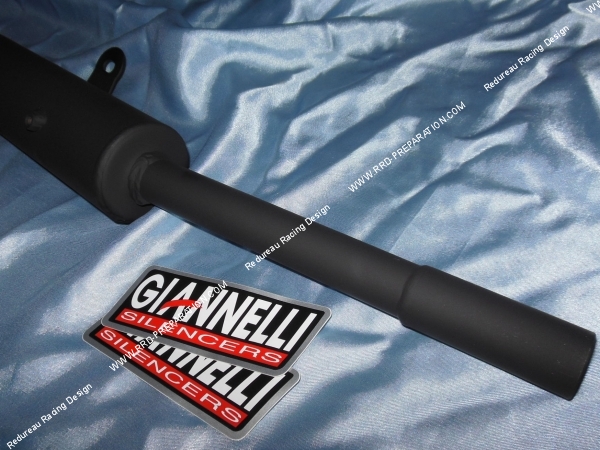 vue Silencieux seul d'échappement GIANNELLI acier noir pour YAMAHA DT MX 50cc 2 temps 1982 à 2001