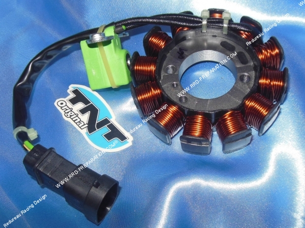 vue Stator + câbles TNT avec capteur pour allumage d'origine pour scooter PIAGGIO 4 temps 50cc (Scarabeo, Vespa s...)
