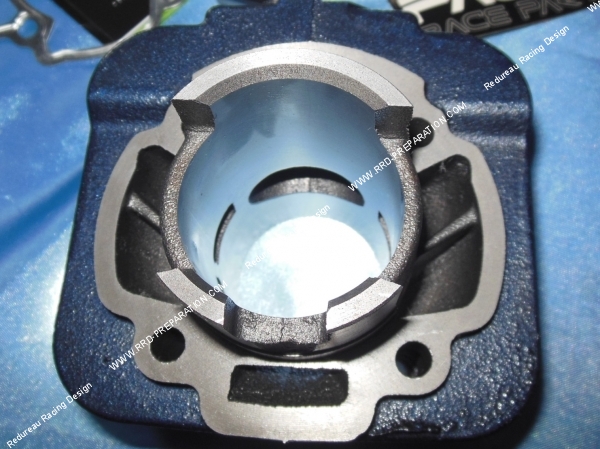 vue transferts Cylindre - piston sans culasse 50cc Ø40mm CARENZI fonte PIAGGIO  GILERA Air (Typhoon, NRG...)