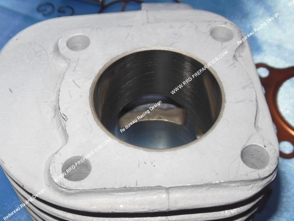 vue echappement Cylindre - piston sans culasse 50cc Ø40mm TNT Original aluminium (axe de 10mm) minarelli horizontal air (ovetto, neos, ...)