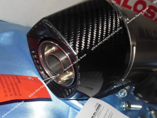 vue embout carbone Pot d'échappement MALOSSI RX pour maxi scooter HONDA PCX 125cc