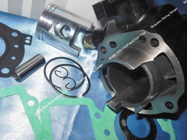 vue embase Cylindre - piston sans culasse 50cc Ø41mm TEKNIX fonte sur scooter SUZUKI Liquide (Katana R, ZILLION ...)