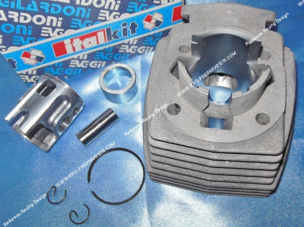 vue ensemble preparation Kit 70cc Ø46mm GILARDONI aluminium air Peugeot 103, fox & wallaroo