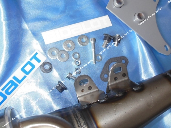 vue visserie Pot d' échappement BIDALOT S3R pour scooter moteur PEUGEOT Horizontal Air et Liquide (ludix, speedfight 3, jet force...)