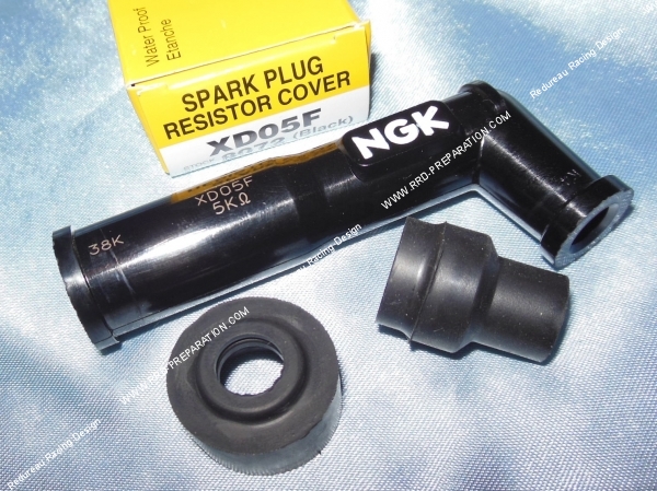 zoom Anti-parasite NGK XD05F résistance 5kΩ pour bougie sans olive (modèle long)