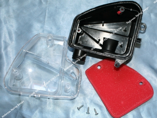 zoom Boite à air transparente TNT Tuning mousse rouge pour scooter PEUGEOT 50cc