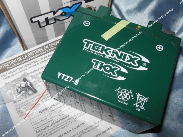 zoom Batterie hautes performances TEKNIX YTZ7-S 12v 6A (gel sans entretien) pour moto, mécaboite, scooters