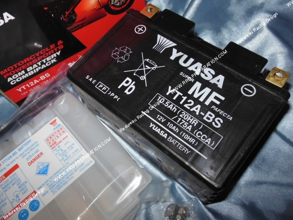 zoom Batterie sans entretien YUASA YT12A-BS 12v 10A pour moto, mécaboite, scooters