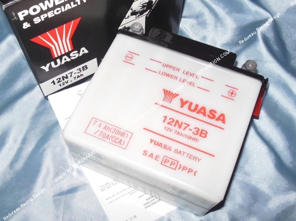 zoom Batterie YUASA 12N7-3B 12v 7A (acide avec entretien) pour moto, mécaboite, scooters...