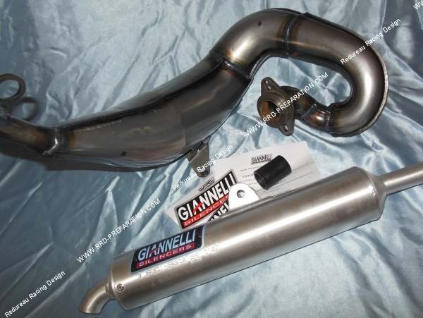 zoom bride Pot d'échappement GIANNELLI pour YAMAHA DTR 125cc 2 temps moteur 4BL 1999 a 2001